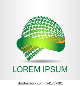 Logo stylized spherical surface with abstract shapes. This logo is suitable for global company, world technologies and media and publicity agencies 
