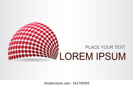 Logo stylized spherical surface with abstract shapes. This logo is suitable for global company, world technologies and media and publicity agencies 
