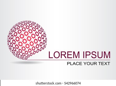 Logo stylized spherical surface with abstract shapes. This logo is suitable for global company, world technologies and media and publicity agencies 