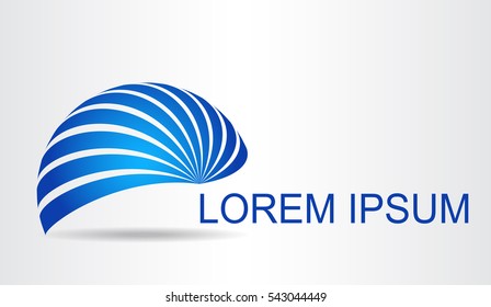 Logo stylized spherical surface with abstract shapes. This logo is suitable for global company, world technologies and media and publicity agencies 