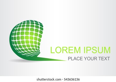 Logo stylized spherical surface with abstract shapes. This logo is suitable for global company, world technologies and media and publicity agencies 