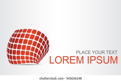 Logo stylized spherical surface with abstract shapes. This logo is suitable for global company, world technologies and media and publicity agencies 