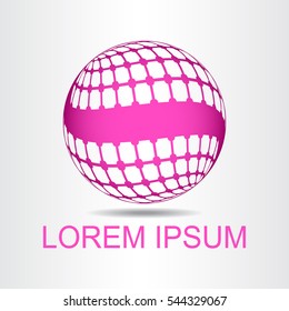 Logo stylized spherical surface with abstract shapes. This logo is suitable for global company, world technologies and media and publicity agencies 