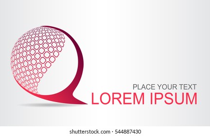 Logo stylized spherical surface with abstract shapes. This logo is suitable for global company, world technologies and media and publicity agencies 