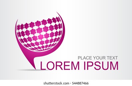 Logo stylized spherical surface with abstract shapes. This logo is suitable for global company, world technologies and media and publicity agencies 