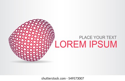 Logo stylized spherical surface with abstract shapes. This logo is suitable for global company, world technologies and media and publicity agencies 