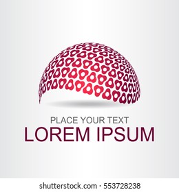 Logo stylized spherical surface with abstract shapes. This logo is suitable for global company, world technologies and media and publicity agencies 
