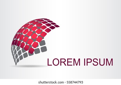 Logo stylized spherical surface with abstract shapes. This logo is suitable for global company, world technologies and media and publicity agencies 