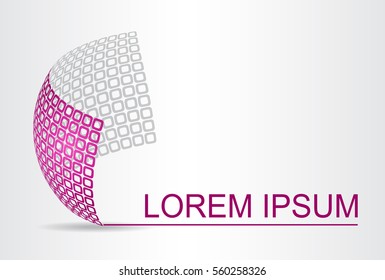 Logo stylized spherical surface with abstract shapes. This logo is suitable for global company, world technologies and media and publicity agencies 