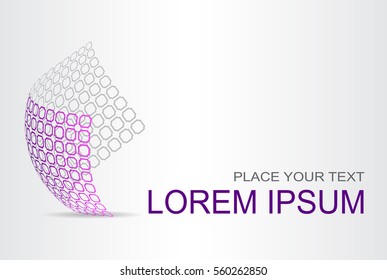 Logo stylized spherical surface with abstract shapes. This logo is suitable for global company, world technologies and media and publicity agencies 