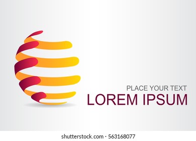 Logo stylized spherical surface with abstract shapes. This logo is suitable for global company, world technologies and media and publicity agencies 