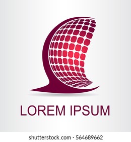 Logo stylized spherical surface with abstract shapes. This logo is suitable for global company, world technologies and media and publicity agencies 