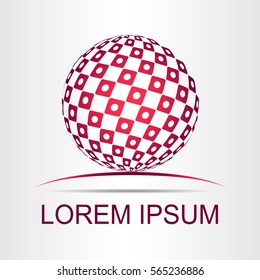 Logo stylized spherical surface with abstract shapes. This logo is suitable for global company, world technologies and media and publicity agencies 