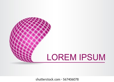Logo stylized spherical surface with abstract shapes. This logo is suitable for global company, world technologies and media and publicity agencies 