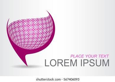 Logo stylized spherical surface with abstract shapes. This logo is suitable for global company, world technologies and media and publicity agencies 