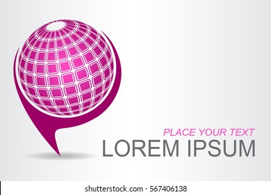Logo stylized spherical surface with abstract shapes. This logo is suitable for global company, world technologies and media and publicity agencies 