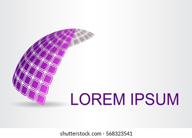 Logo stylized spherical surface with abstract shapes. This logo is suitable for global company, world technologies and media and publicity agencies 