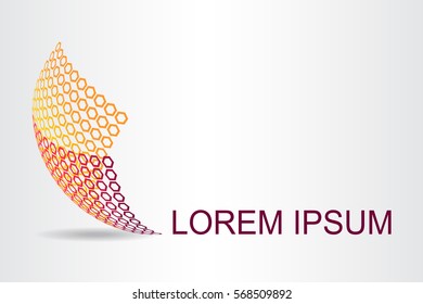 Logo stylized spherical surface with abstract shapes. This logo is suitable for global company, world technologies and media and publicity agencies 