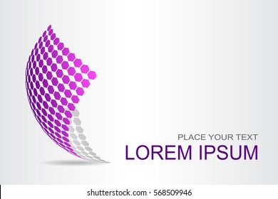 Logo stylized spherical surface with abstract shapes. This logo is suitable for global company, world technologies and media and publicity agencies 