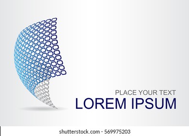 Logo stylized spherical surface with abstract shapes. This logo is suitable for global company, world technologies and media and publicity agencies 