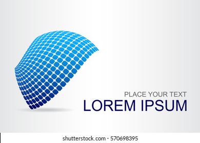 Logo stylized spherical surface with abstract shapes. This logo is suitable for global company, world technologies and media and publicity agencies 