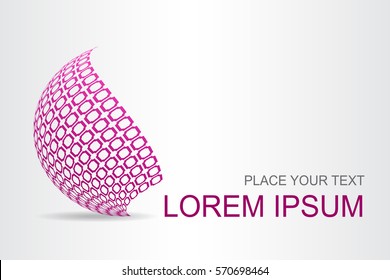 Logo stylized spherical surface with abstract shapes. This logo is suitable for global company, world technologies and media and publicity agencies 