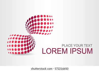 Logo stylized spherical surface with abstract shapes. This logo is suitable for global company, world technologies and media and publicity agencies 