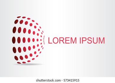 Logo stylized spherical surface with abstract shapes. This logo is suitable for global company, world technologies and media and publicity agencies 