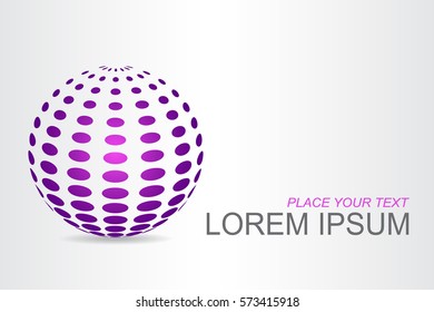 Logo stylized spherical surface with abstract shapes. This logo is suitable for global company, world technologies and media and publicity agencies 