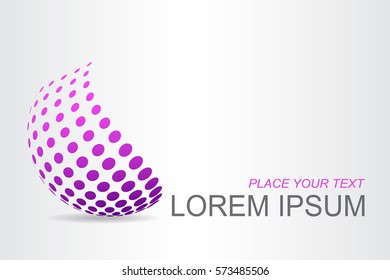 Logo stylized spherical surface with abstract shapes. This logo is suitable for global company, world technologies and media and publicity agencies 