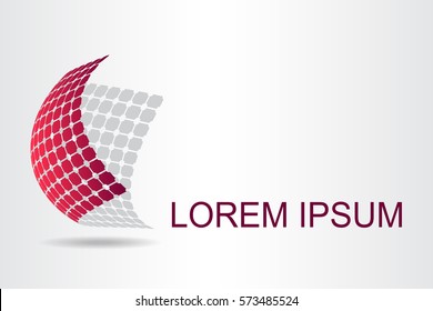 Logo stylized spherical surface with abstract shapes. This logo is suitable for global company, world technologies and media and publicity agencies 