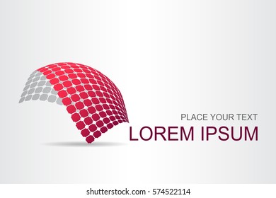 Logo stylized spherical surface with abstract shapes. This logo is suitable for global company, world technologies and media and publicity agencies 