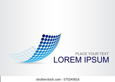 Logo stylized spherical surface with abstract shapes. This logo is suitable for global company, world technologies and media and publicity agencies 