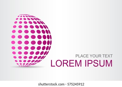 Logo stylized spherical surface with abstract shapes. This logo is suitable for global company, world technologies and media and publicity agencies 