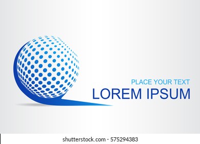 Logo stylized spherical surface with abstract shapes. This logo is suitable for global company, world technologies and media and publicity agencies 