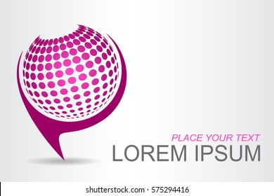 Logo stylized spherical surface with abstract shapes. This logo is suitable for global company, world technologies and media and publicity agencies 