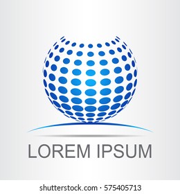 Logo stylized spherical surface with abstract shapes. This logo is suitable for global company, world technologies and media and publicity agencies 