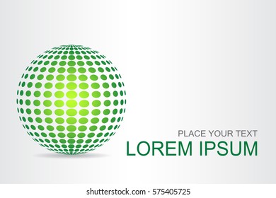 Logo stylized spherical surface with abstract shapes. This logo is suitable for global company, world technologies and media and publicity agencies 