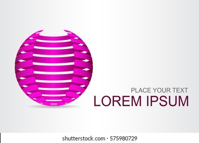 Logo stylized spherical surface with abstract shapes. This logo is suitable for global company, world technologies and media and publicity agencies 