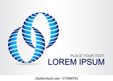 Logo stylized spherical surface with abstract shapes. This logo is suitable for global company, world technologies and media and publicity agencies 