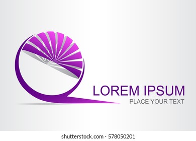 Logo stylized spherical surface with abstract shapes. This logo is suitable for global company, world technologies and media and publicity agencies 