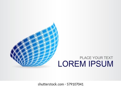 Logo stylized spherical surface with abstract shapes. This logo is suitable for global company, world technologies and media and publicity agencies 