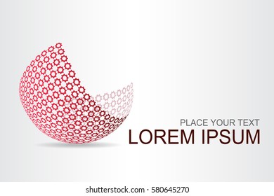 Logo stylized spherical surface with abstract shapes. This logo is suitable for global company, world technologies and media and publicity agencies 