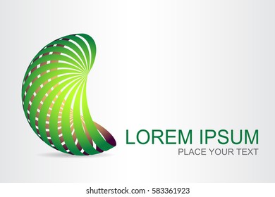 Logo stylized spherical surface with abstract shapes. This logo is suitable for global company, world technologies and media and publicity agencies 