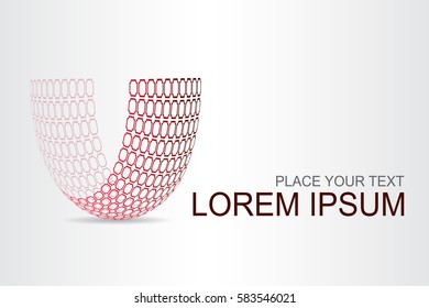 Logo stylized spherical surface with abstract shapes. This logo is suitable for global company, world technologies and media and publicity agencies 