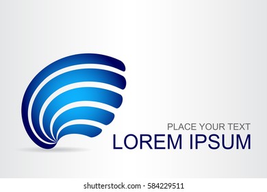 Logo stylized spherical surface with abstract shapes. This logo is suitable for global company, world technologies and media and publicity agencies 