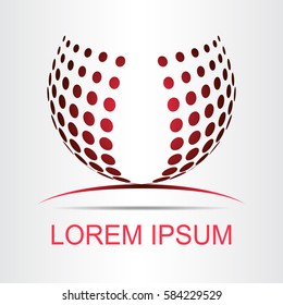 Logo stylized spherical surface with abstract shapes. This logo is suitable for global company, world technologies and media and publicity agencies 