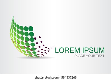 Logo stylized spherical surface with abstract shapes. This logo is suitable for global company, world technologies and media and publicity agencies 