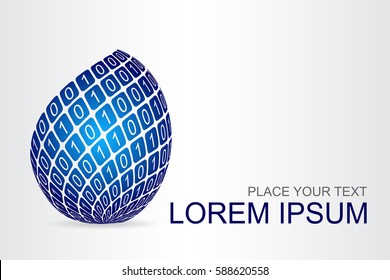 Logo stylized spherical surface with abstract shapes. This logo is suitable for global company, digital technologies.