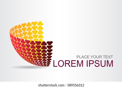 Logo stylized spherical surface with abstract shapes. This logo is suitable for global company, world technologies and media and publicity agencies 